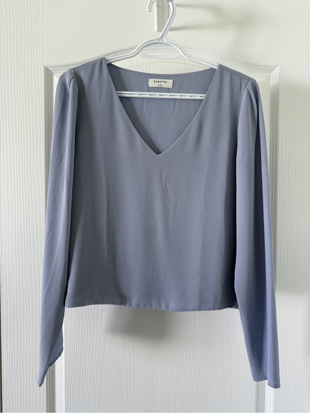 Aritzia Babaton V-Neck Long Sleeve Blouse